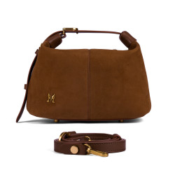 Borsa donna a mano 037-1g camoscio marrone