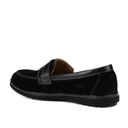 Mocassini donna 6100 bufalo nero combinato