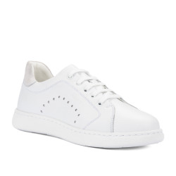 Scarpe sportive donna 6103 pelle bianca combinata