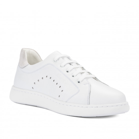 Scarpe sportive donna 6103 pelle bianca combinata