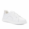 Scarpe sportive donna 6103 pelle bianca combinata