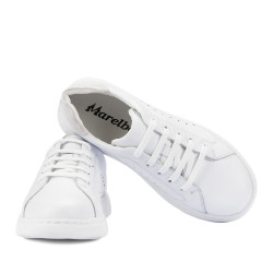 Scarpe sportive donna 6103 pelle bianca combinata