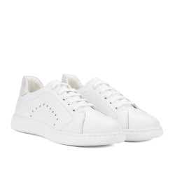 Scarpe sportive donna 6103 pelle bianca combinata
