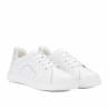 Scarpe sportive donna 6103 pelle bianca combinata