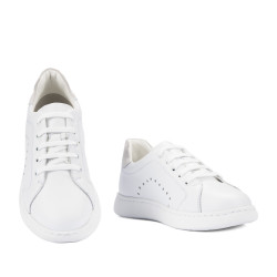 Scarpe sportive donna 6103 pelle bianca combinata