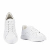 Scarpe sportive donna 6103 pelle bianca combinata
