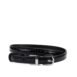 Cintura donna 45-1mc bicolore nero+coccodrillo nero