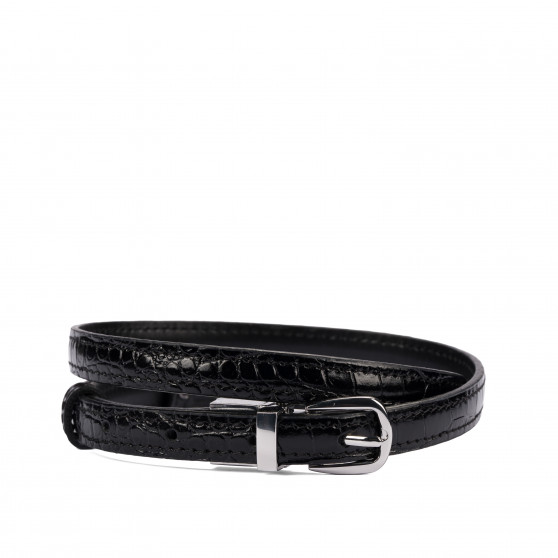Cintura donna 45-1mc bicolore nero+coccodrillo nero