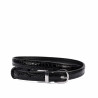 Cintura donna 45-1mc bicolore nero+coccodrillo nero