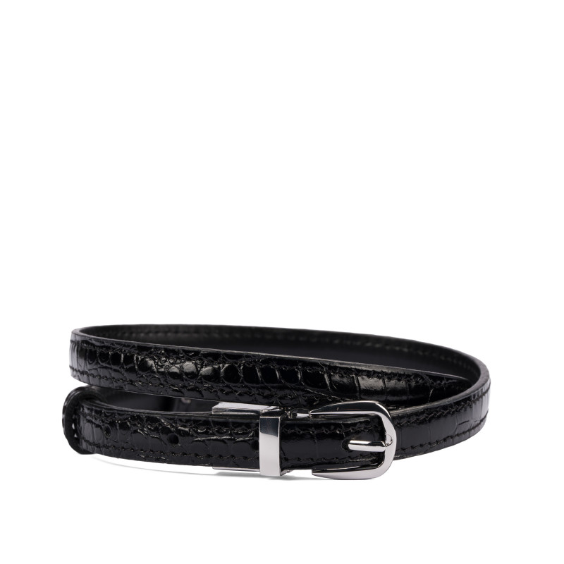 Cintura donna 45-1mc bicolore nero+coccodrillo nero