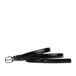 Cintura donna 45-1mc bicolore nero+coccodrillo nero