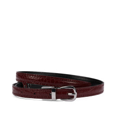 Cintura donna 45-1mc bicolore nero+croco bordeaux