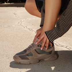 Scarpe sportive donna 6102 sabbia scamosciato combinato lifestyle