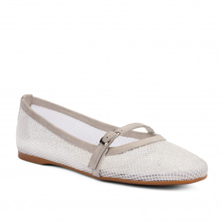 Ballerine donna 1369 bianco combinato