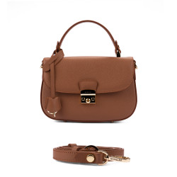 Borsa da donna a mano 022g marrone dorato