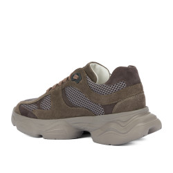 Scarpe sportive donna 6102 sabbia velluto combinato 01