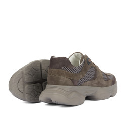 Scarpe sportive donna 6102 sabbia velluto combinato 01