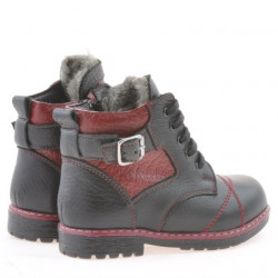 Stivaletti bimbo piccoli 21c nero+bordeaux