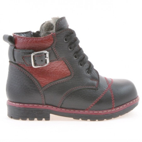 Stivaletti bimbo piccoli 21c nero+bordeaux