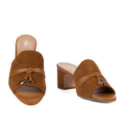 Sandali donna 1367 cammello velluto
