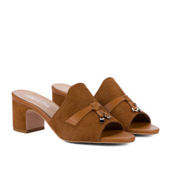 Sandali donna 1367 cammello velluto