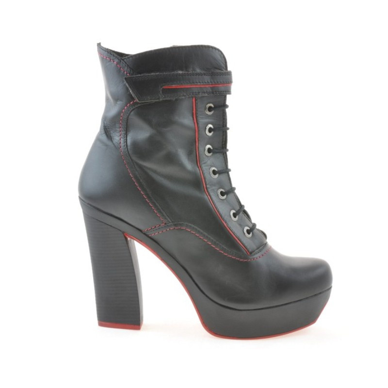 Stivali donna 3261 nero+rosso