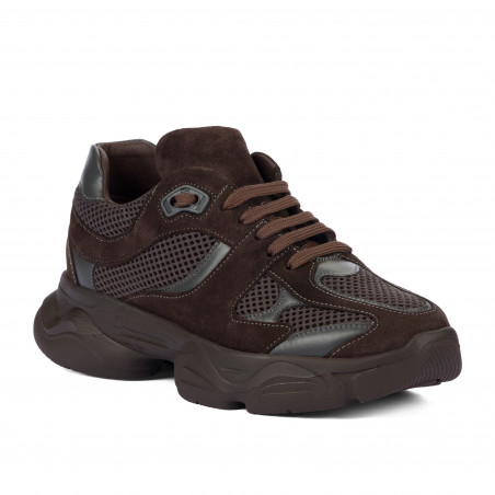 Scarpe sportive da donna 6102 cioccolato combinato
