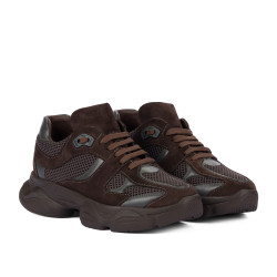 Scarpe sportive da donna 6102 cioccolato combinato
