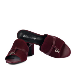 Sandali donna 1367 bordeaux velluto