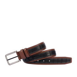 Cintura uomo 18b coccodrillo nero+marrone