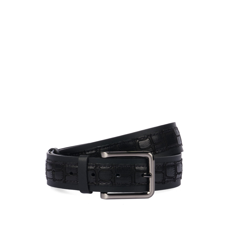 Cintura uomo 18b nero+croco nero