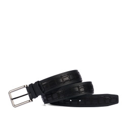 Cintura uomo 18b nero+croco nero