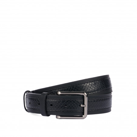 Cintura uomo 18b nero+serpente nero