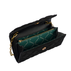 Borsa donna a tracolla 048g pelle scamosciata nera