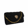 Borsa donna a tracolla 048g pelle scamosciata nera