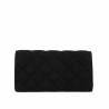 Borsa donna a tracolla 048g pelle scamosciata nera