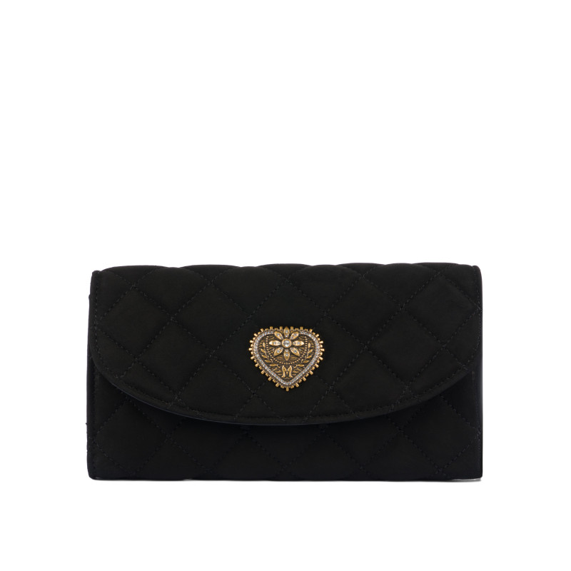 Borsa donna a tracolla 048g pelle scamosciata nera