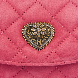 Borsa da donna a tracolla 048g camoscio rosa barbie