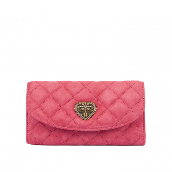 Borsa da donna a tracolla 048g camoscio rosa barbie