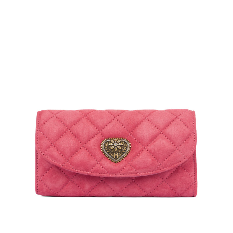 Borsa da donna a tracolla 048g camoscio rosa barbie
