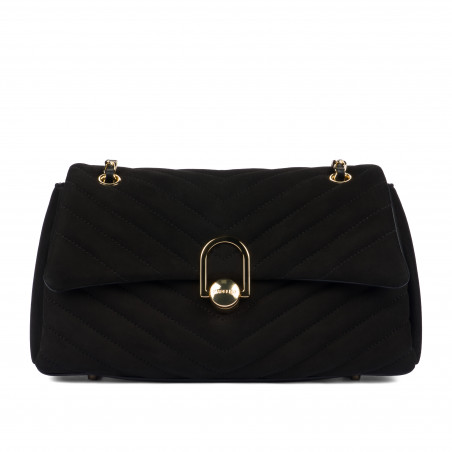 Borsa donna a tracolla 052g camoscio nero
