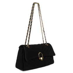 Borsa donna a tracolla 052g camoscio nero