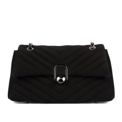 Borsa donna a tracolla 052g 01 camoscio nero