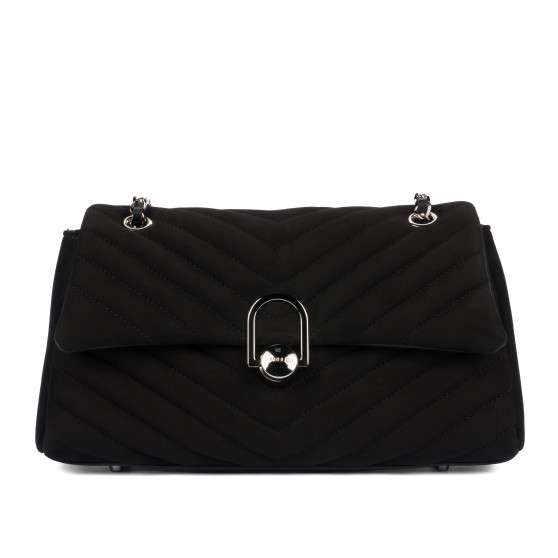 Borsa donna a tracolla 052g 01 camoscio nero