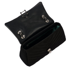 Borsa donna a tracolla 052g 01 camoscio nero
