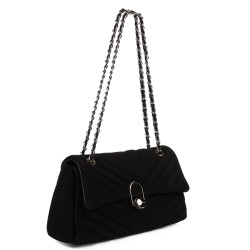 Borsa donna a tracolla 052g 01 camoscio nero