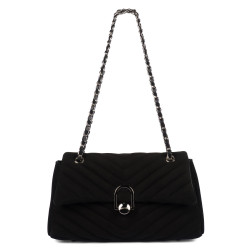 Borsa donna a tracolla 052g 01 camoscio nero