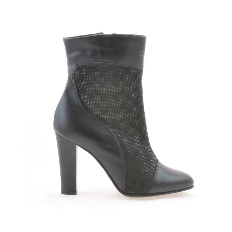 Stivaletti donna 1146 nero+nero madreperlato