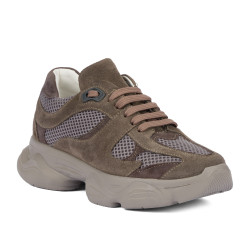 Scarpe sportive donna 6102 sabbia velluto combinato 01