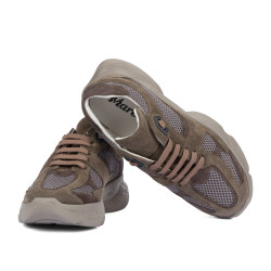 Scarpe sportive donna 6102 sabbia velluto combinato 01